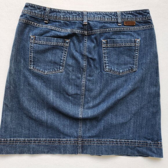 Boden Denim Jean A-Line Skirt Pockets Blue Casual Preppy Academic Cute Size 14 - Picture 2 of 11